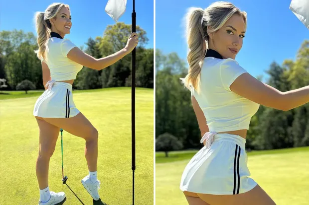 Paige Spiranac suffers wardrobe malfunction on the putting green as ...